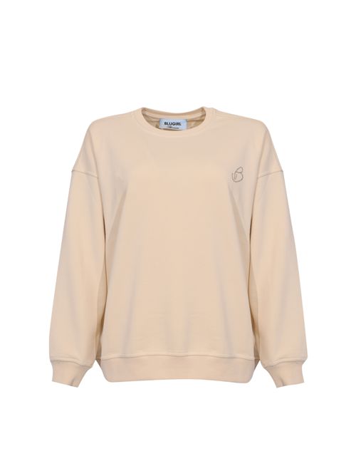 Felpa girocollo in cotone con logo glitter BLUGIRL | RA6041 F097121406